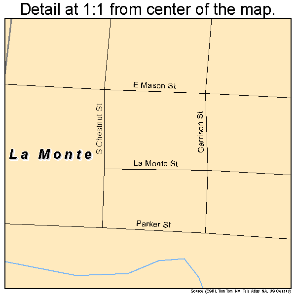 La Monte, Missouri road map detail