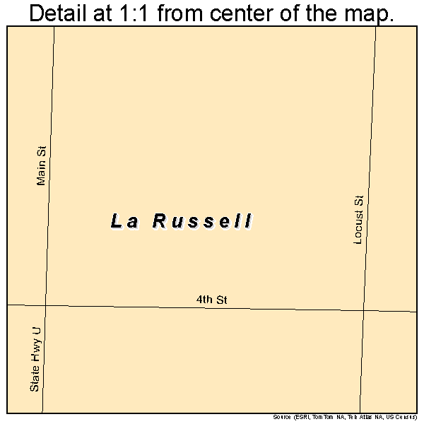 La Russell, Missouri road map detail