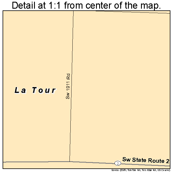 La Tour, Missouri road map detail