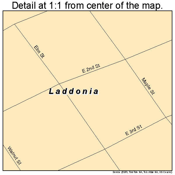 Laddonia, Missouri road map detail