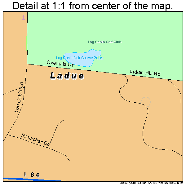 Ladue, Missouri road map detail