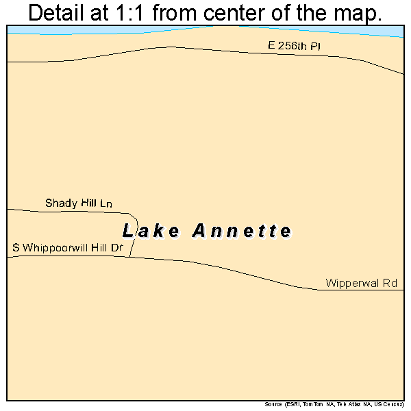 Lake Annette, Missouri road map detail