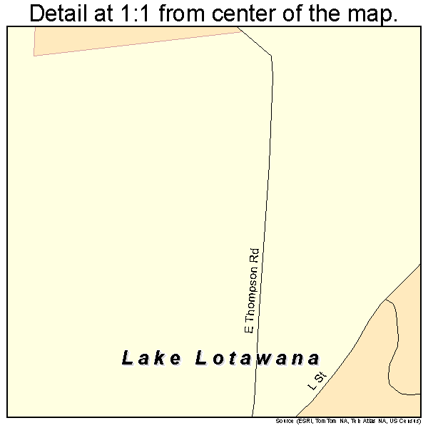 Lake Lotawana, Missouri road map detail