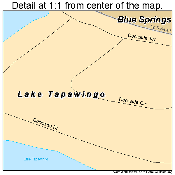 Lake Tapawingo, Missouri road map detail