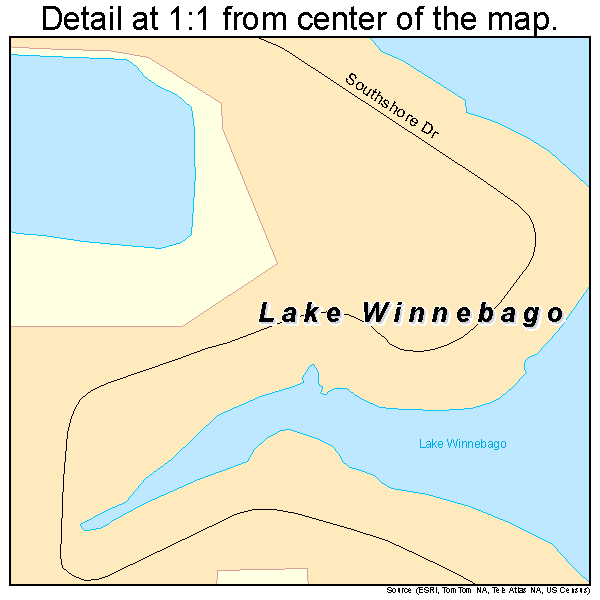 Lake Winnebago, Missouri road map detail