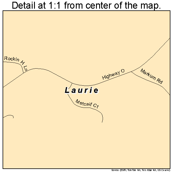 Laurie, Missouri road map detail