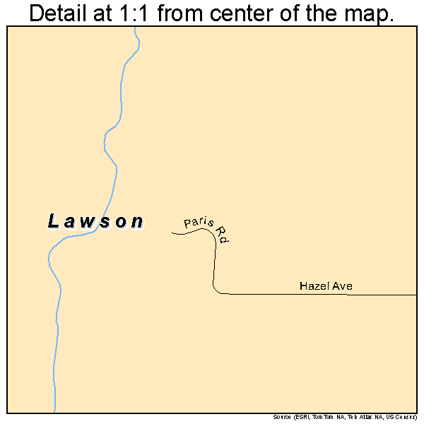Lawson, Missouri road map detail