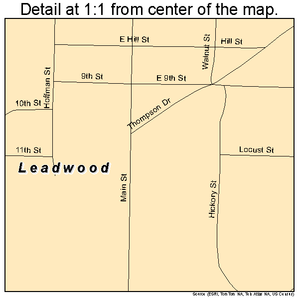 Leadwood, Missouri road map detail