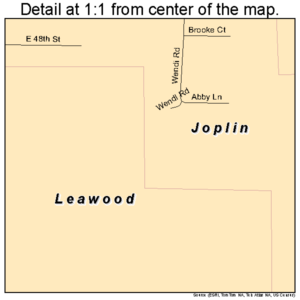 Leawood, Missouri road map detail