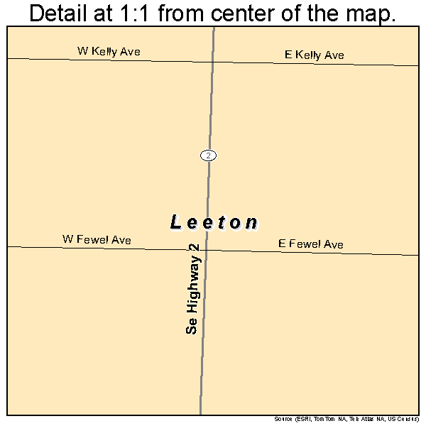 Leeton, Missouri road map detail