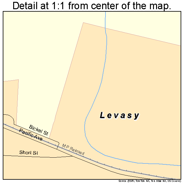 Levasy, Missouri road map detail