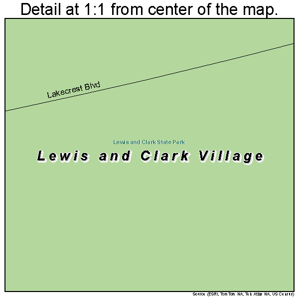 Lewis and Clark Village, Missouri road map detail