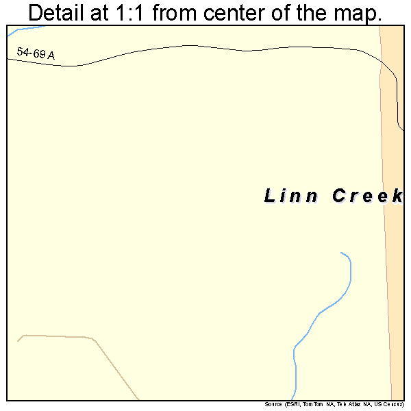 Linn Creek, Missouri road map detail