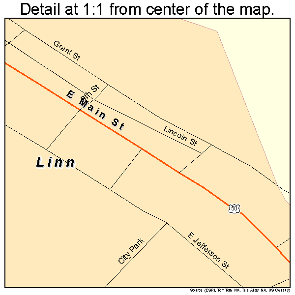 Linn, Missouri road map detail