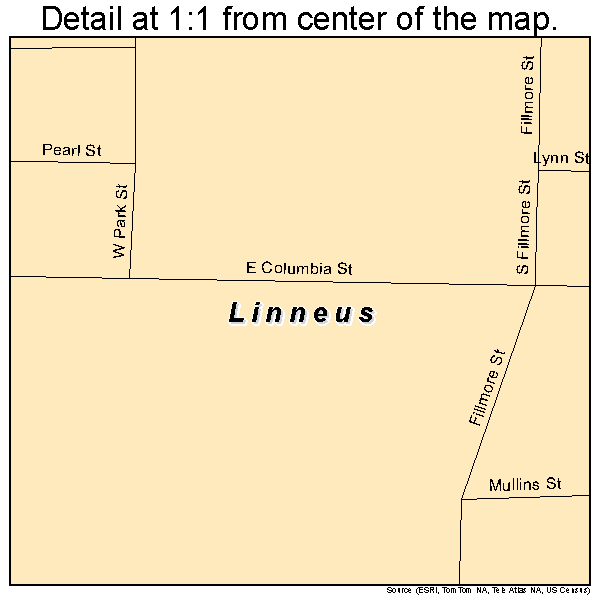 Linneus, Missouri road map detail