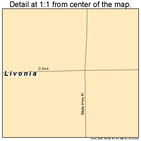 Livonia, Missouri road map detail