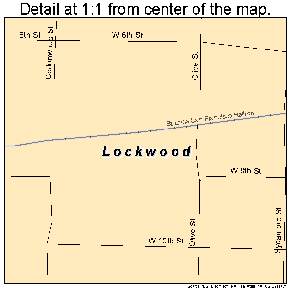 Lockwood, Missouri road map detail