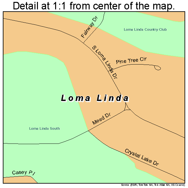 Loma Linda, Missouri road map detail