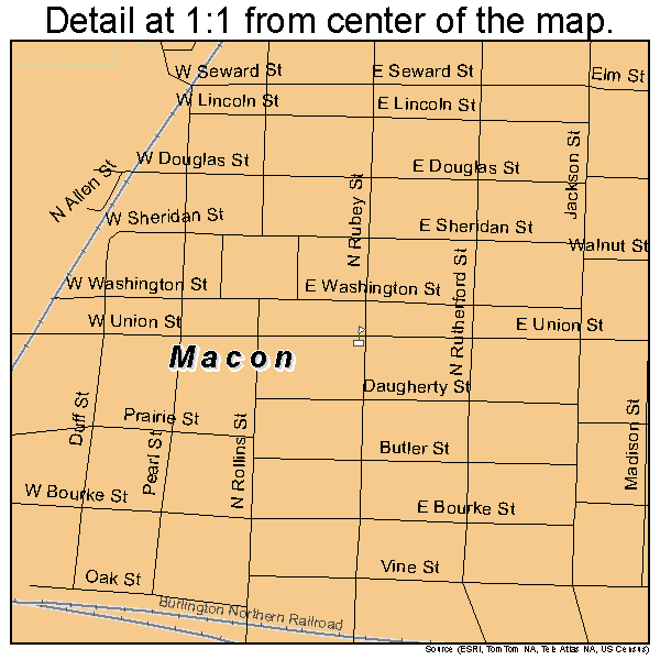 Macon, Missouri road map detail