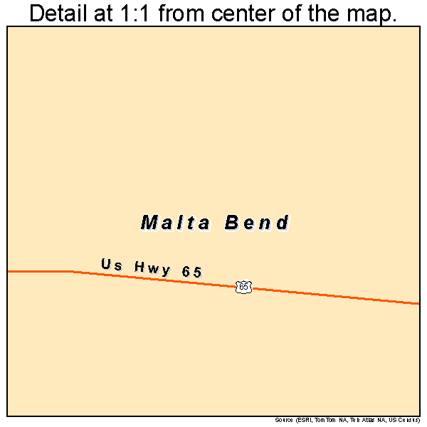 Malta Bend, Missouri road map detail