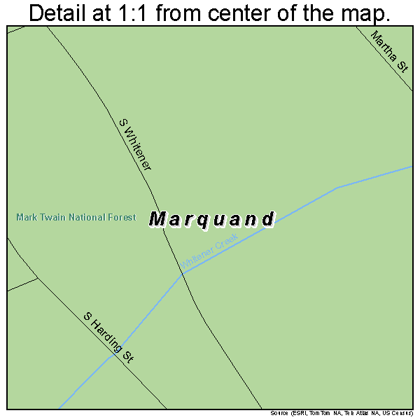 Marquand, Missouri road map detail