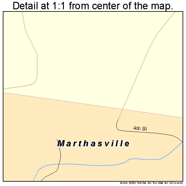 Marthasville, Missouri road map detail