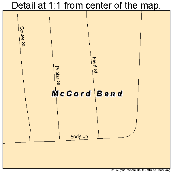 McCord Bend, Missouri road map detail