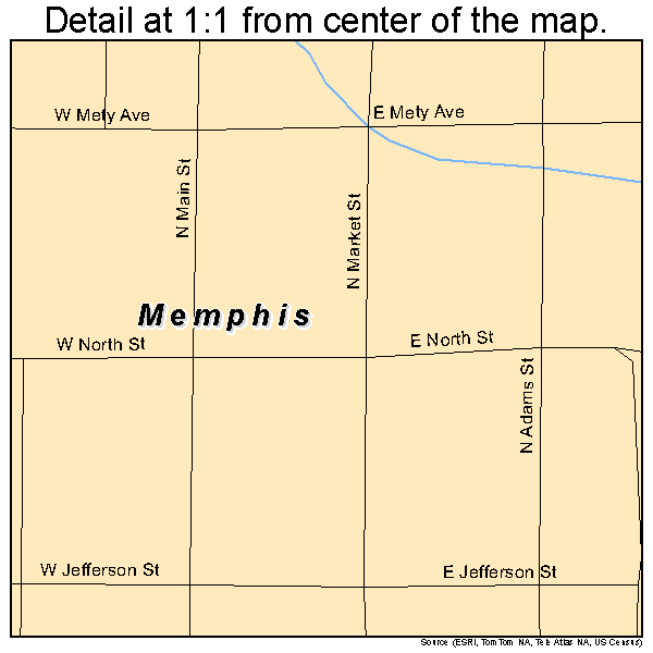 Memphis, Missouri road map detail