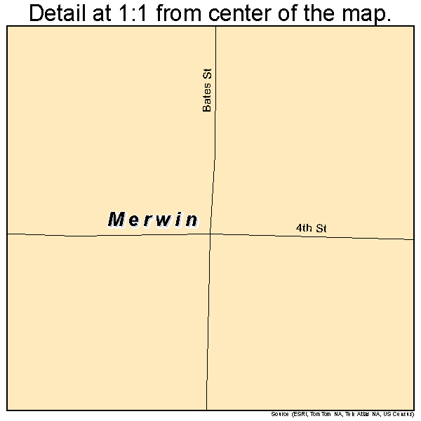 Merwin, Missouri road map detail