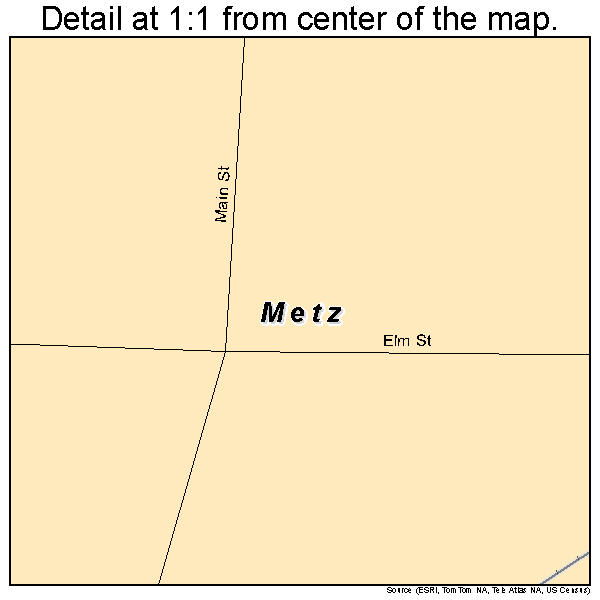 Metz, Missouri road map detail