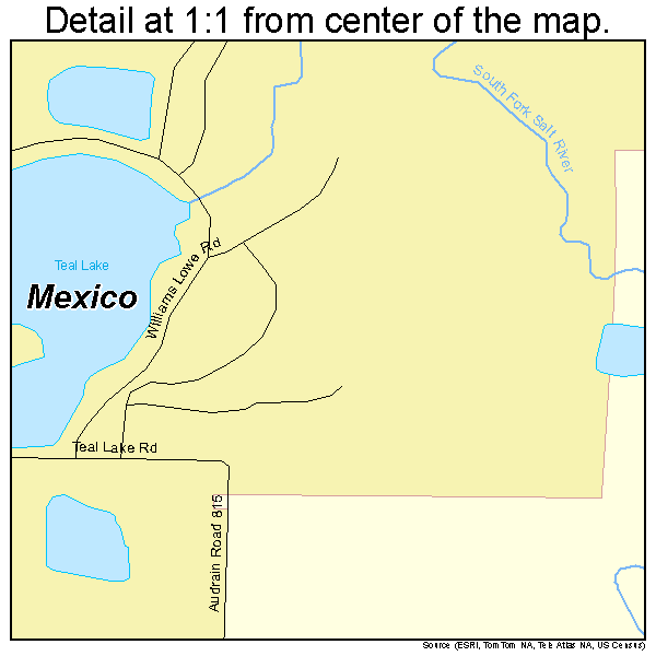 Mexico, Missouri road map detail