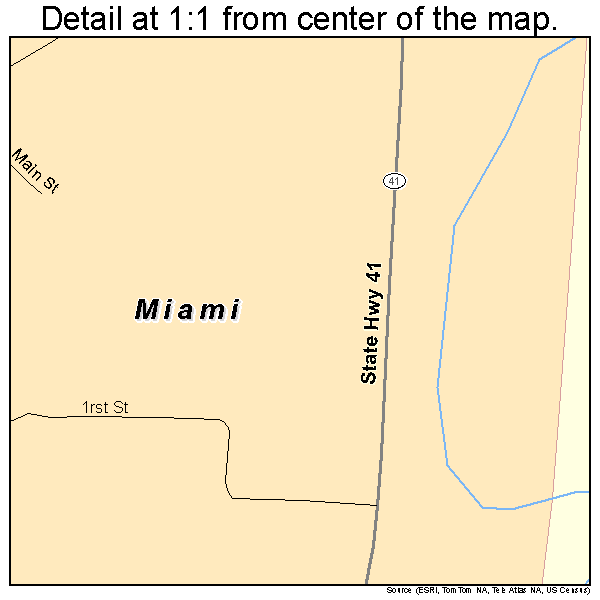 Miami, Missouri road map detail