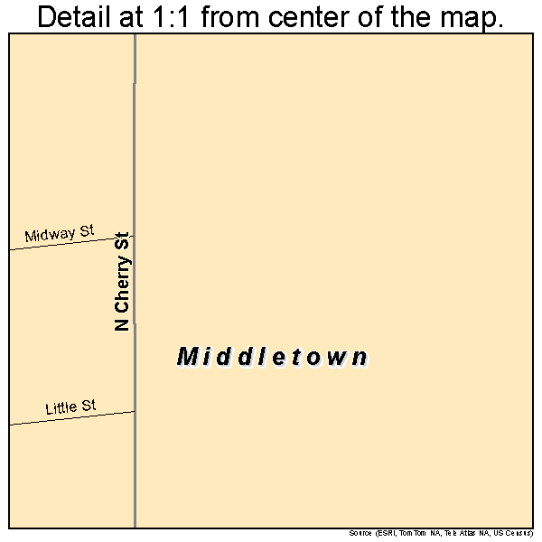 Middletown, Missouri road map detail