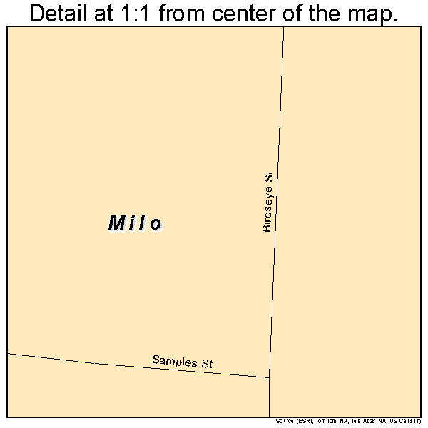 Milo, Missouri road map detail