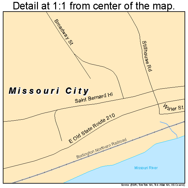 Missouri City, Missouri road map detail