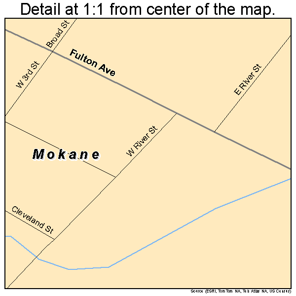 Mokane, Missouri road map detail