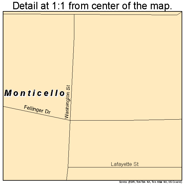 Monticello, Missouri road map detail