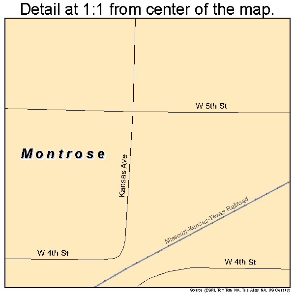 Montrose, Missouri road map detail