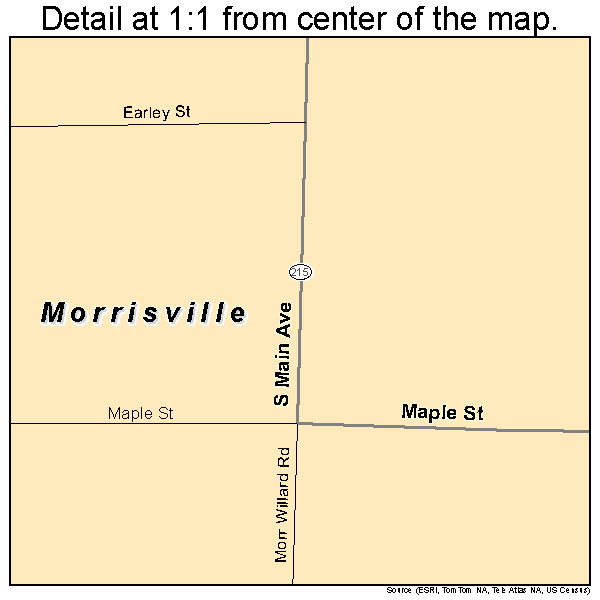 Morrisville, Missouri road map detail