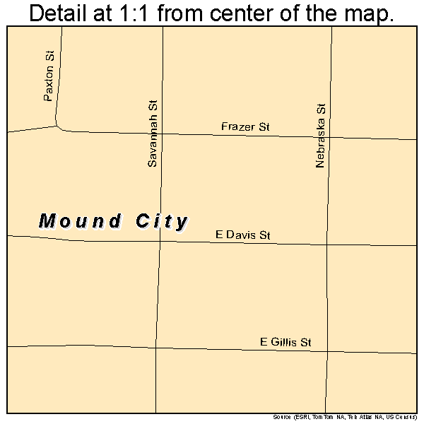 Mound City, Missouri road map detail