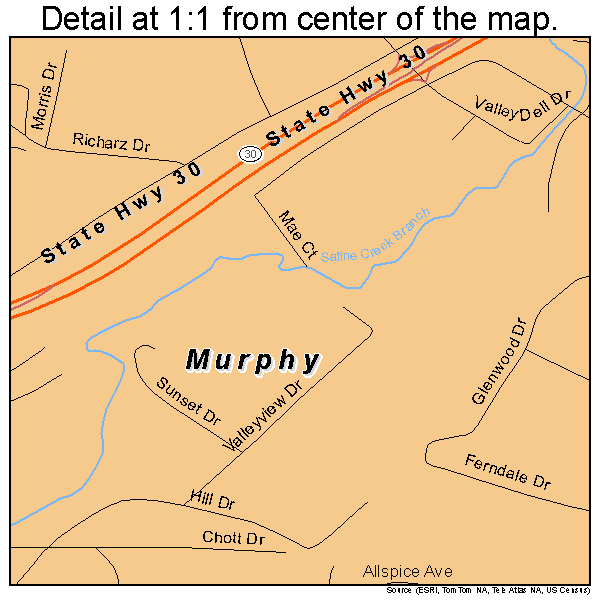 Murphy, Missouri road map detail