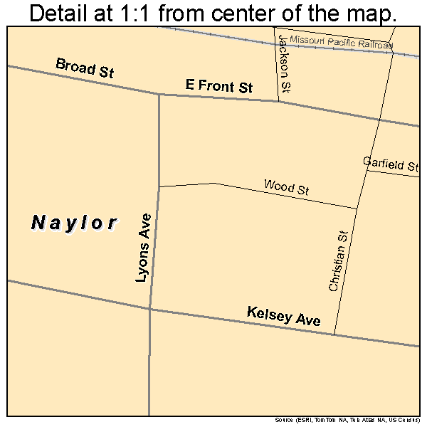 Naylor, Missouri road map detail