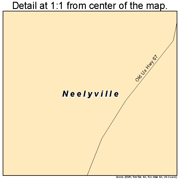 Neelyville, Missouri road map detail