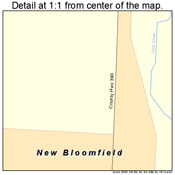 New Bloomfield, Missouri road map detail