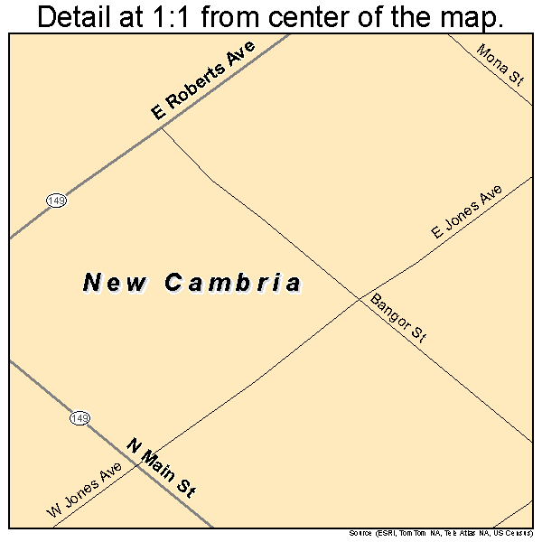 New Cambria, Missouri road map detail