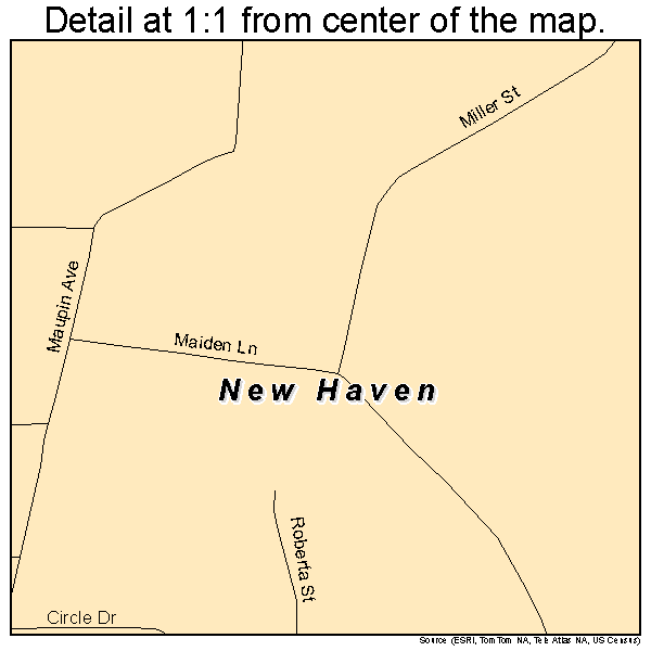 New Haven, Missouri road map detail