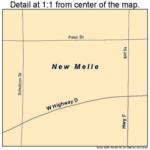 New Melle, Missouri road map detail