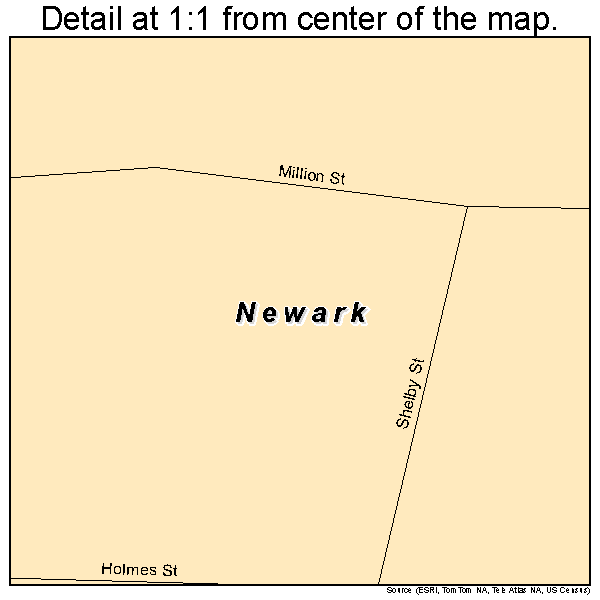 Newark, Missouri road map detail