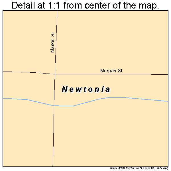 Newtonia, Missouri road map detail