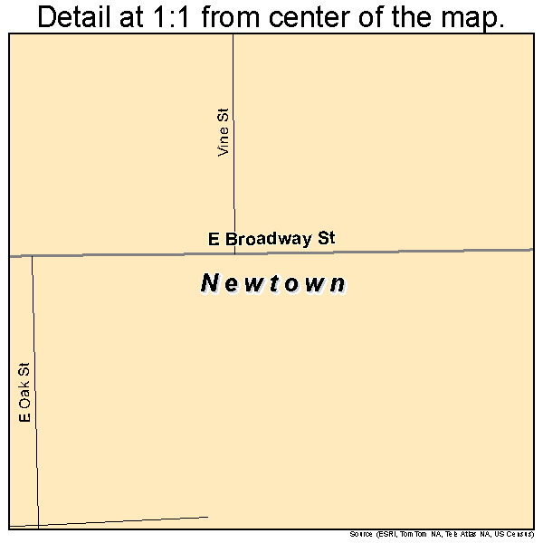 Newtown, Missouri road map detail